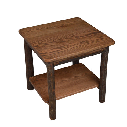 Keystone Amish Co. Hickory Solid Wood End Table with Shelf