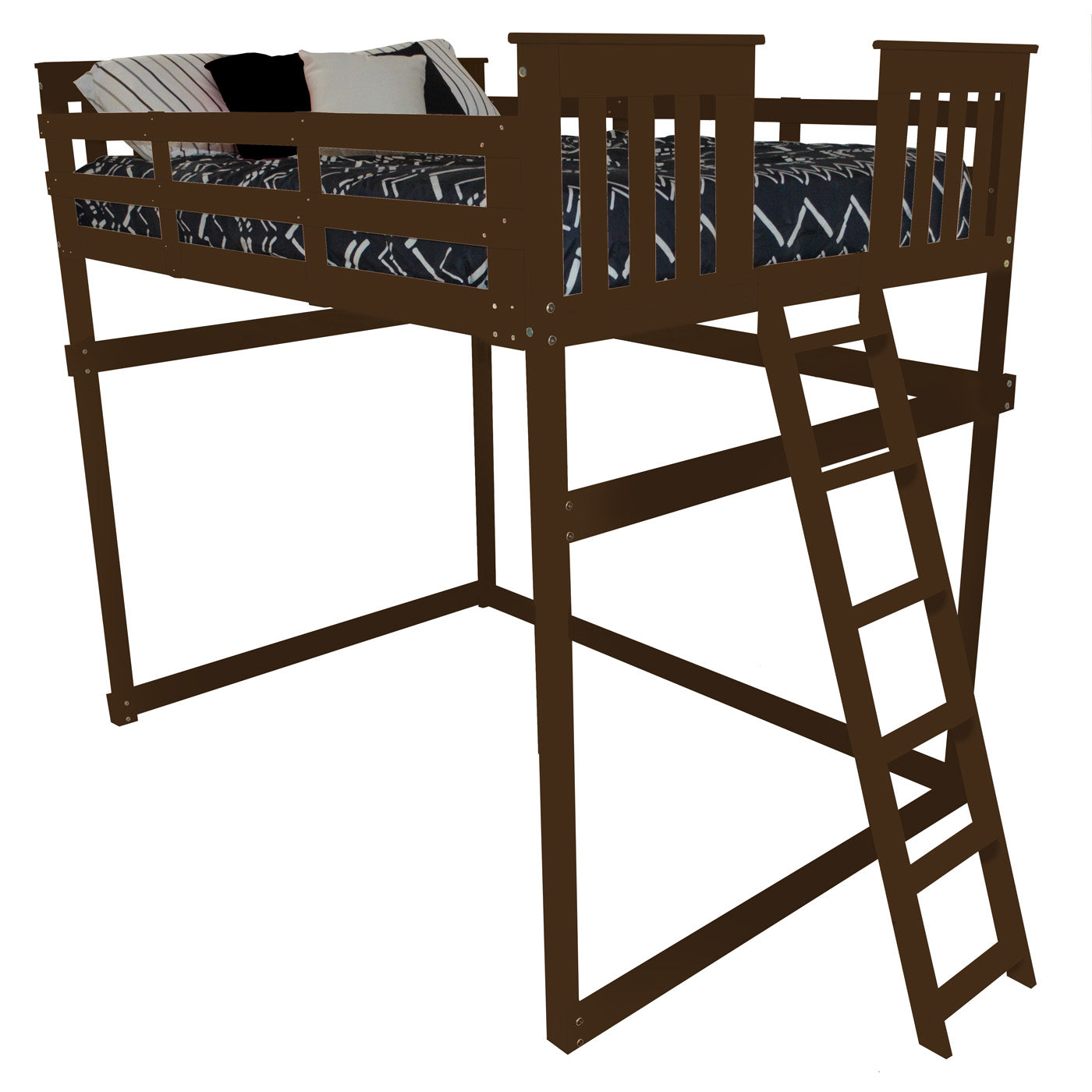 Versaloft Mission Amish Made Loft Bed Frame with End Ladder