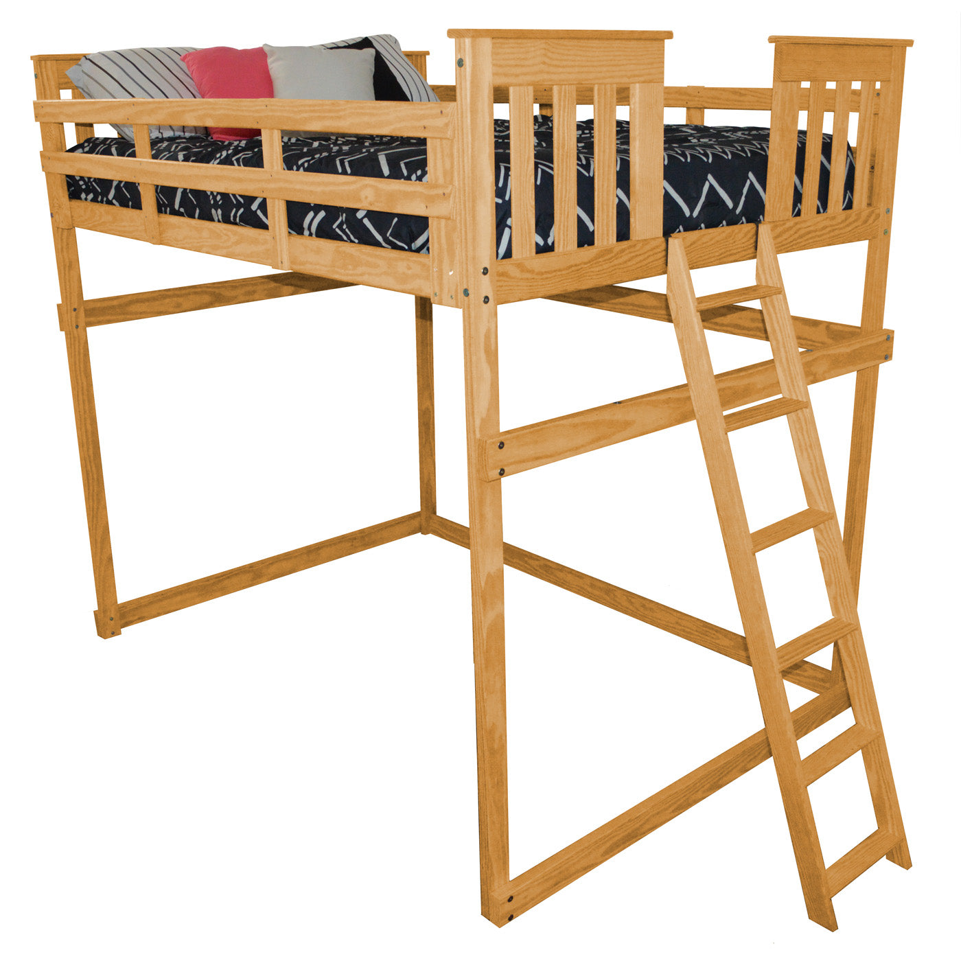 Versaloft Mission Amish Made Loft Bed Frame with End Ladder
