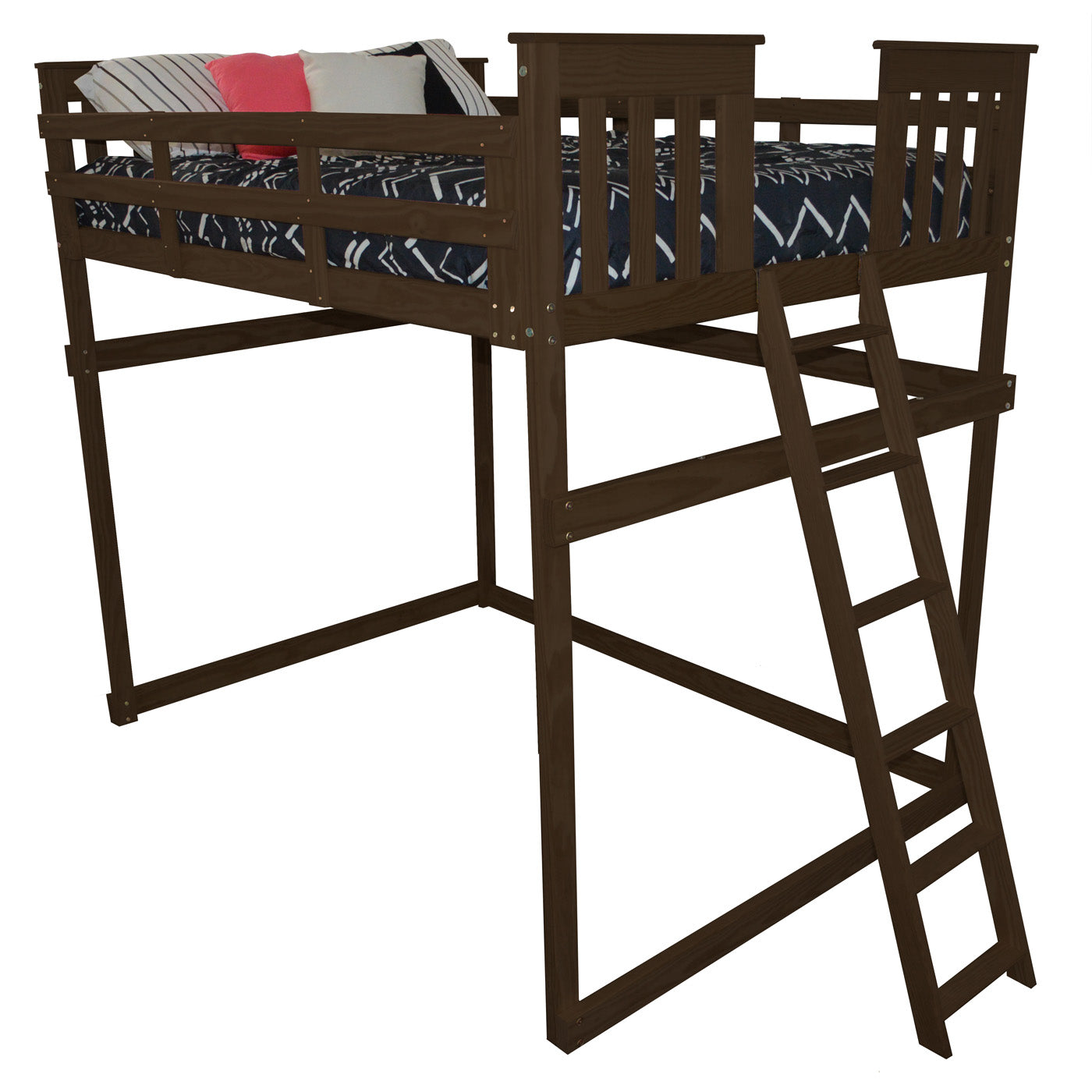 Versaloft Mission Amish Made Loft Bed Frame with End Ladder