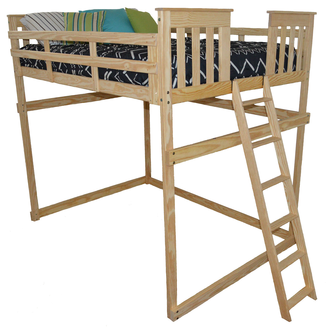 Versaloft Mission Amish Made Loft Bed Frame with End Ladder