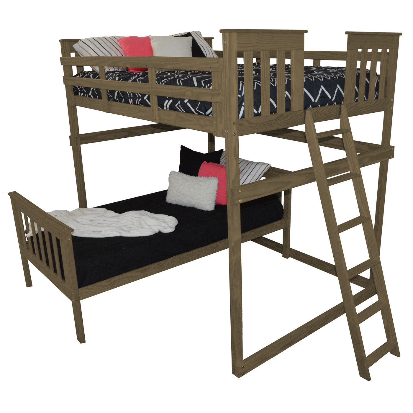 Versaloft Mission Amish Made Loft Bed Frame with End Ladder