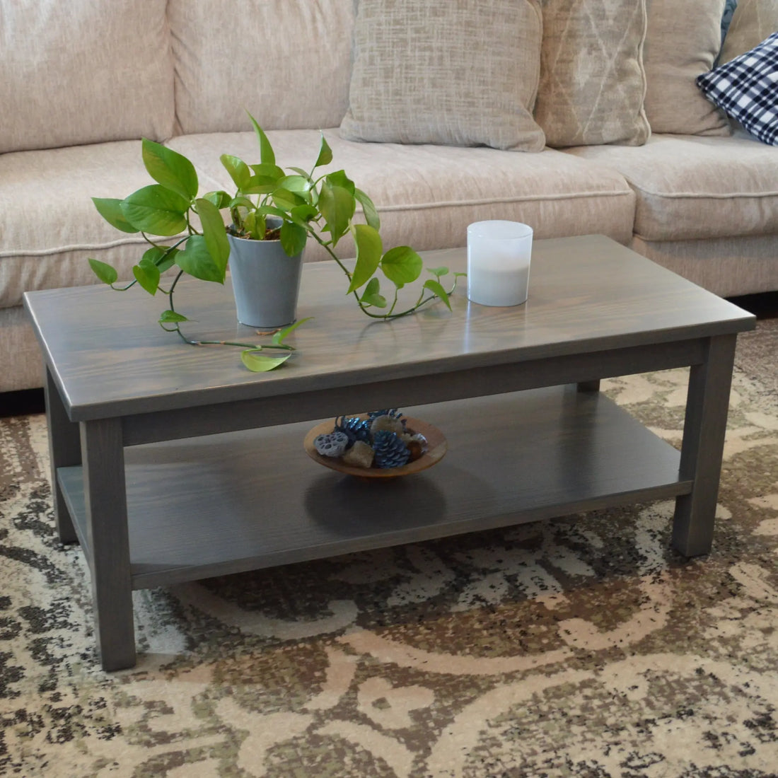 Versaloft Amish Made Wood Coffee Table with Shelf