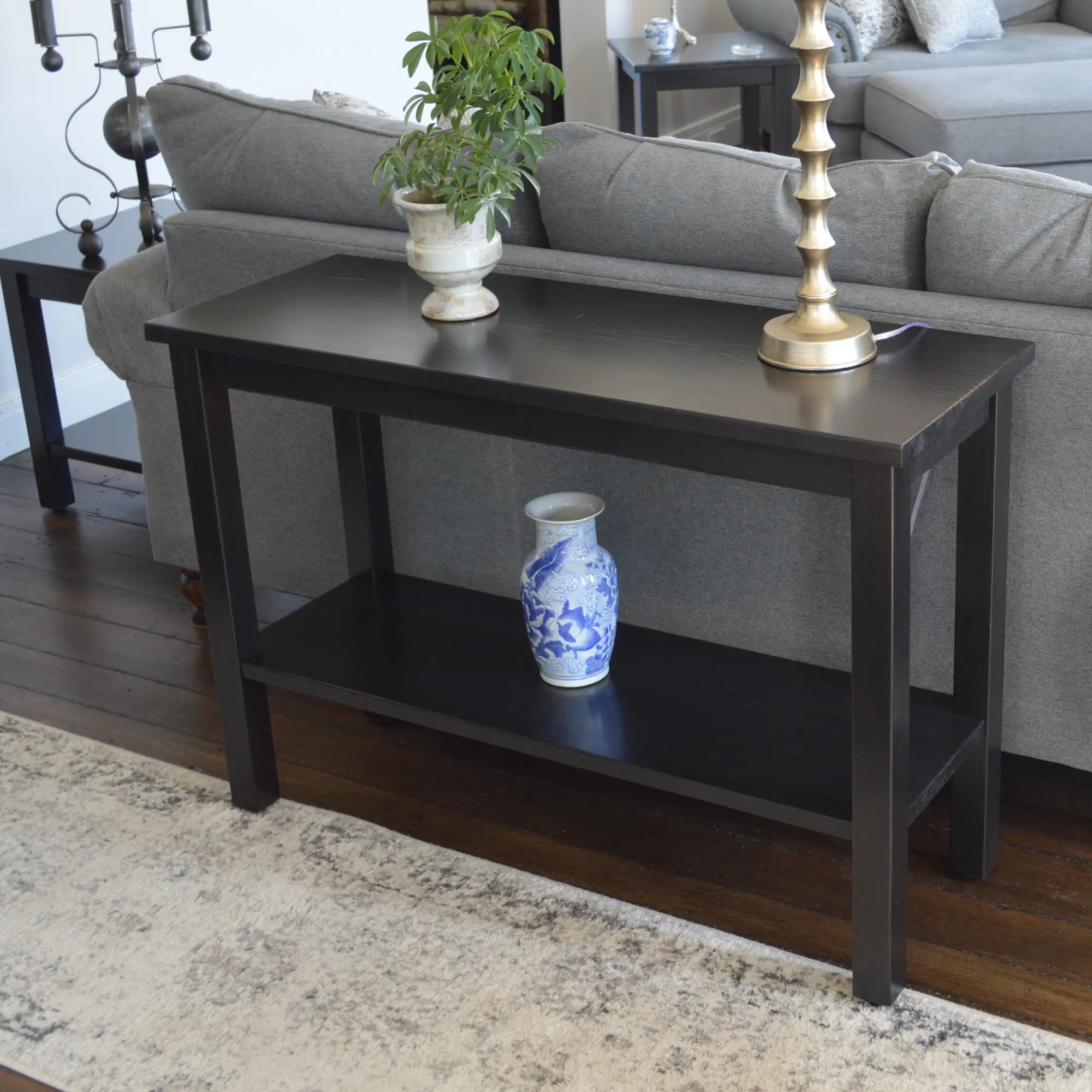 Versaloft Amish Made Wood Console Table with Shelf