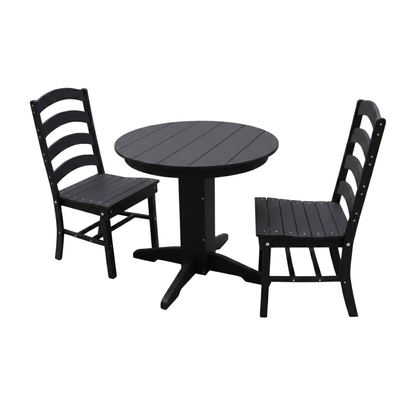 Keystone Amish Co. Josie 3-Piece Poly Outdoor Dining Set with Round Table