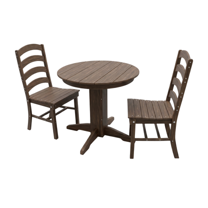 Keystone Amish Co. Josie 3-Piece Poly Outdoor Dining Set with Round Table