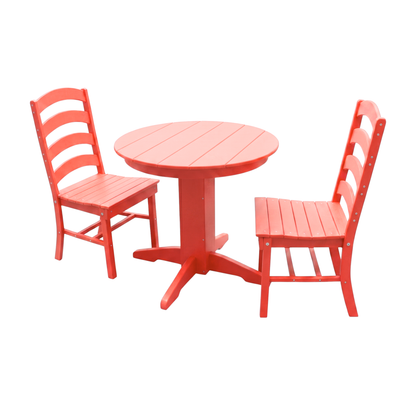 Keystone Amish Co. Josie 3-Piece Poly Outdoor Dining Set with Round Table