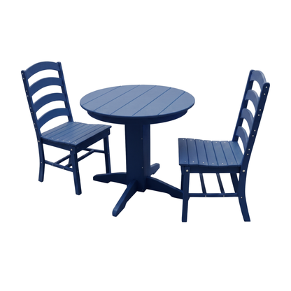 Keystone Amish Co. Josie 3-Piece Poly Outdoor Dining Set with Round Table