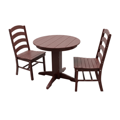 Keystone Amish Co. Josie 3-Piece Poly Outdoor Dining Set with Round Table