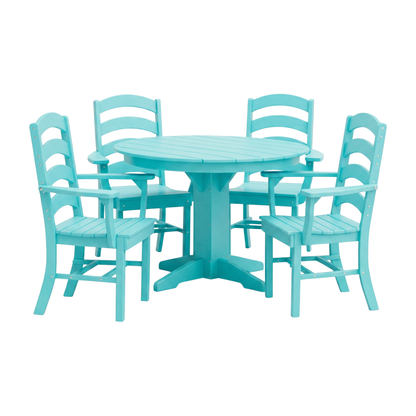 Keystone Amish Co. Josie 5-Piece Poly Outdoor Dining Set with Round Table