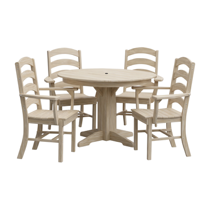 Keystone Amish Co. Josie 5-Piece Poly Outdoor Dining Set with Round Table