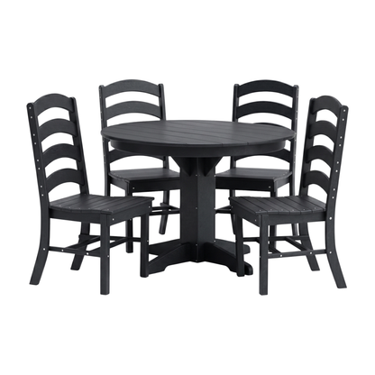 Keystone Amish Co. Josie 5-Piece Poly Outdoor Dining Set with Round Table
