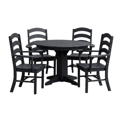 Keystone Amish Co. Josie 5-Piece Poly Outdoor Dining Set with Round Table