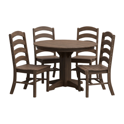 Keystone Amish Co. Josie 5-Piece Poly Outdoor Dining Set with Round Table