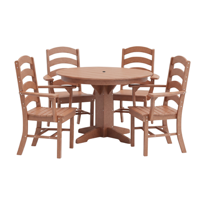 Keystone Amish Co. Josie 5-Piece Poly Outdoor Dining Set with Round Table
