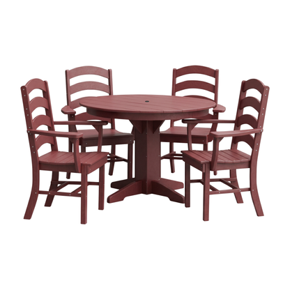 Keystone Amish Co. Josie 5-Piece Poly Outdoor Dining Set with Round Table