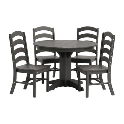 Keystone Amish Co. Josie 5-Piece Poly Outdoor Dining Set with Round Table