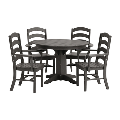 Keystone Amish Co. Josie 5-Piece Poly Outdoor Dining Set with Round Table