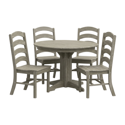 Keystone Amish Co. Josie 5-Piece Poly Outdoor Dining Set with Round Table