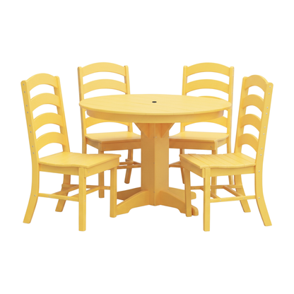 Keystone Amish Co. Josie 5-Piece Poly Outdoor Dining Set with Round Table