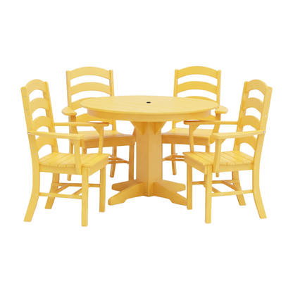 Keystone Amish Co. Josie 5-Piece Poly Outdoor Dining Set with Round Table