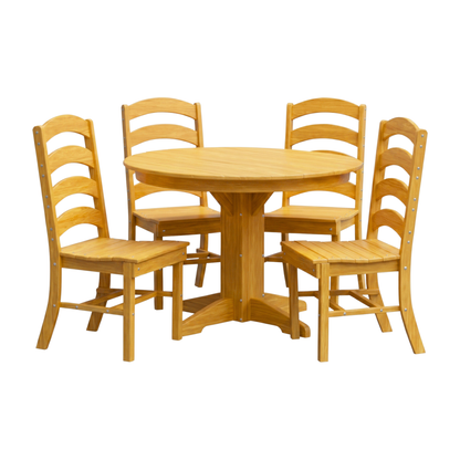 Keystone Amish Co. Josie 5-Piece Poly Outdoor Dining Set with Round Table