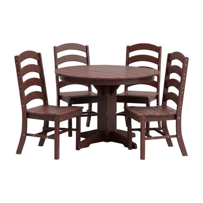 Keystone Amish Co. Josie 5-Piece Poly Outdoor Dining Set with Round Table
