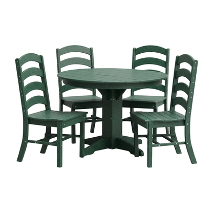 Keystone Amish Co. Josie 5-Piece Poly Outdoor Dining Set with Round Table