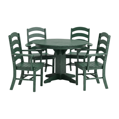 Keystone Amish Co. Josie 5-Piece Poly Outdoor Dining Set with Round Table