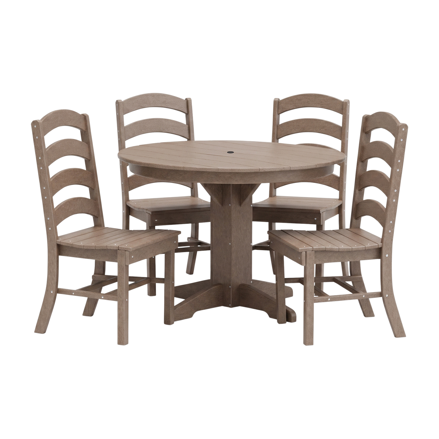 Keystone Amish Co. Josie 5-Piece Poly Outdoor Dining Set with Round Table