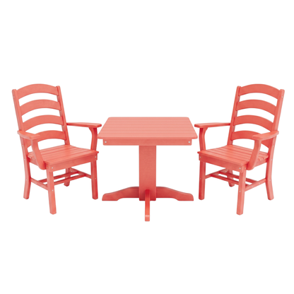 Keystone Amish Co. Josie 2 Person Poly Outdoor Dining Set with Square Table