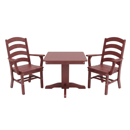 Keystone Amish Co. Josie 2 Person Poly Outdoor Dining Set with Square Table