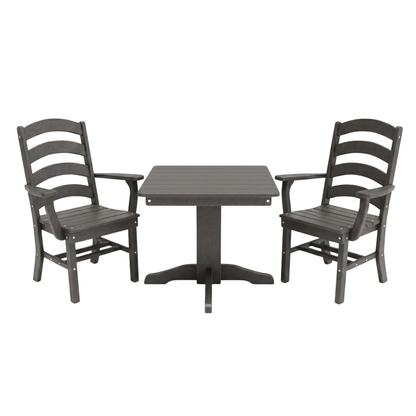 Keystone Amish Co. Josie 2 Person Poly Outdoor Dining Set with Square Table
