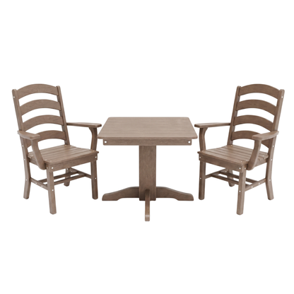 Keystone Amish Co. Josie 2 Person Poly Outdoor Dining Set with Square Table