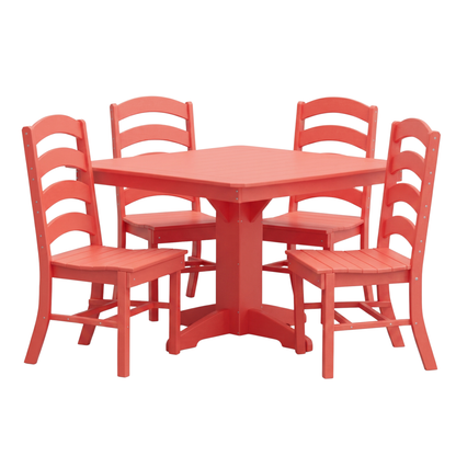 Keystone Amish Co. Josie 5-Piece Square Poly Outdoor Dining Set