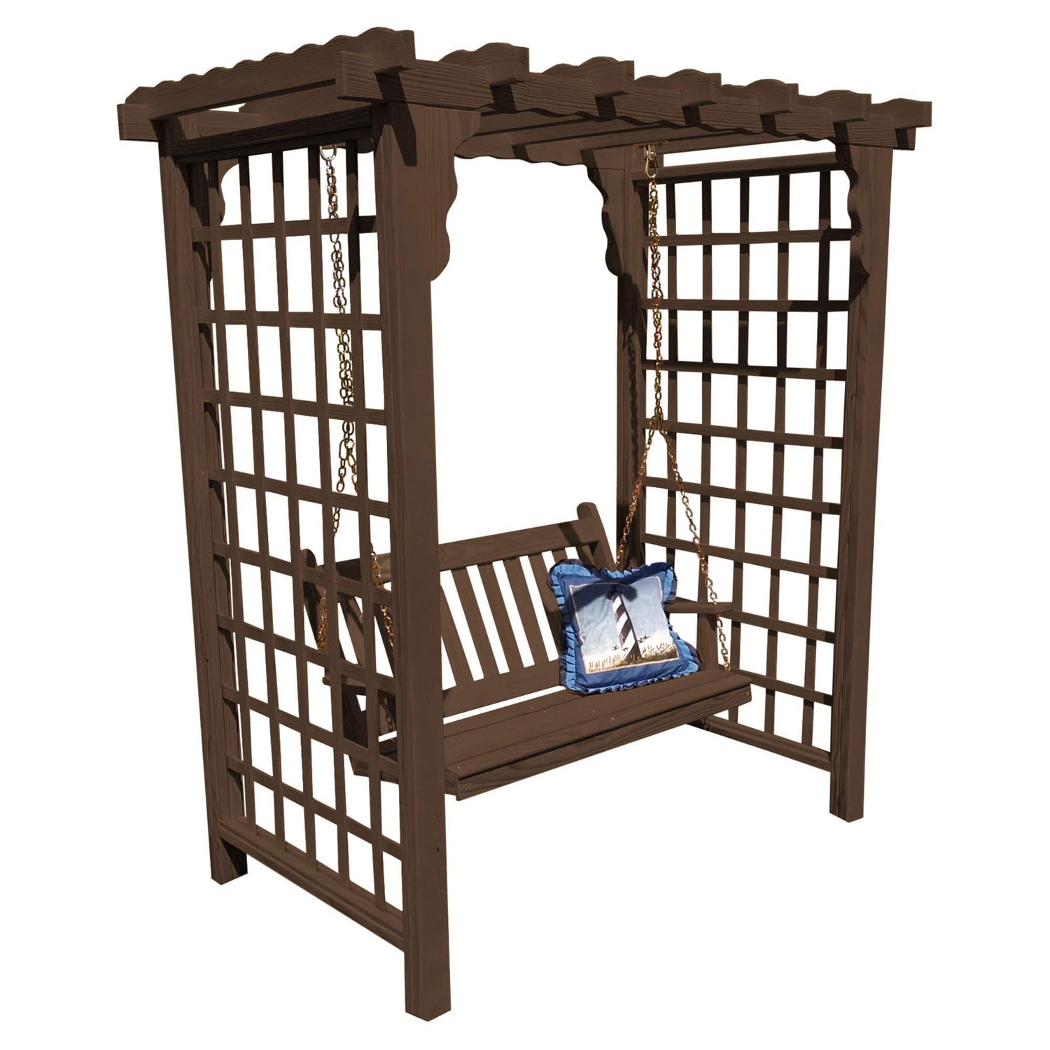 Heritage Lawncraft Bainbridge Pressure Treated Arbor with Swing