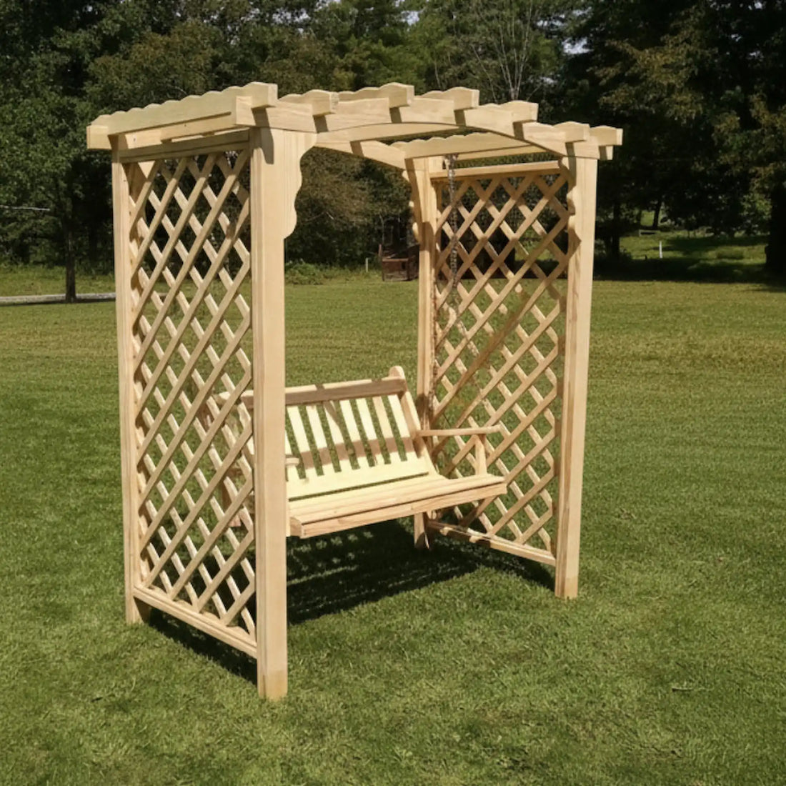 Heritage Lawncraft Newberry Wooden Garden Arbor With Swing