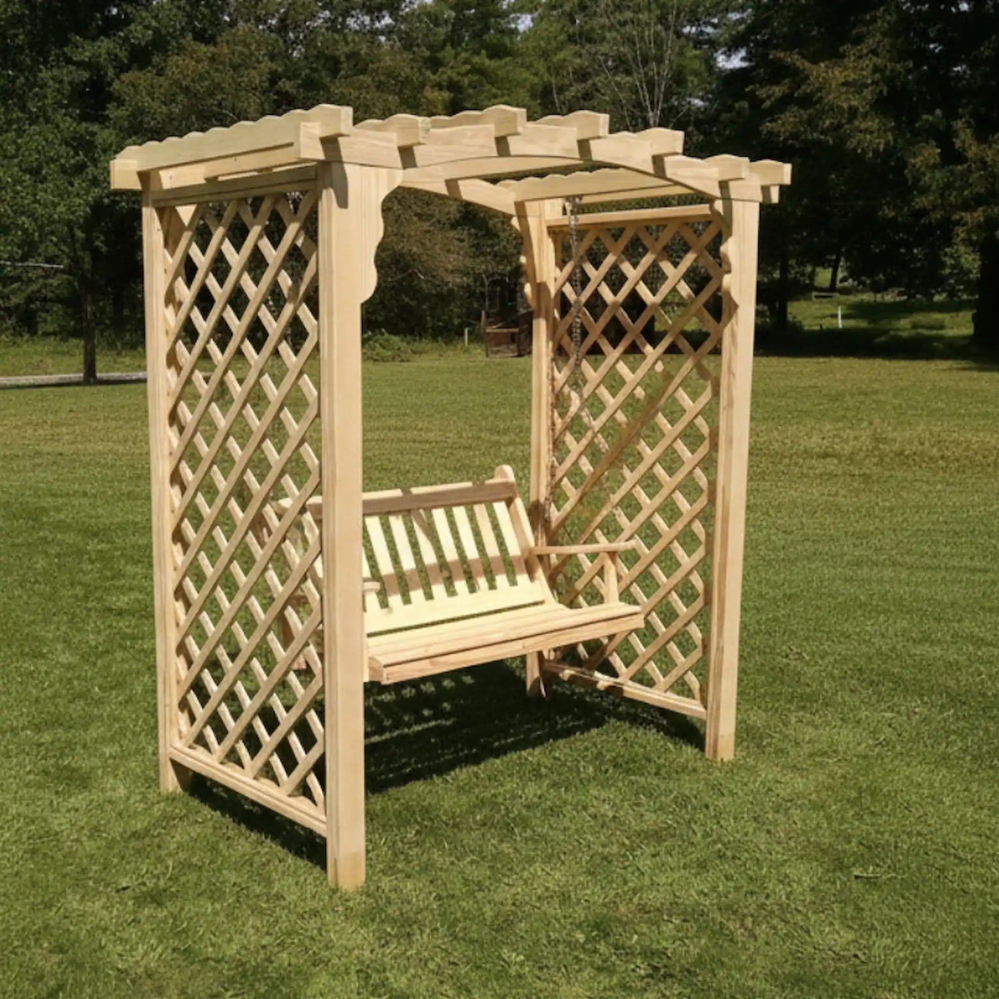 Heritage Lawncraft Newberry Wooden Garden Arbor With Swing