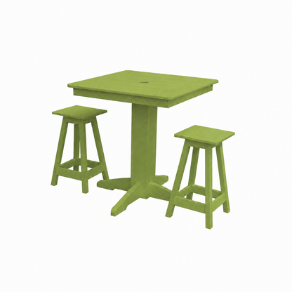 Keystone Amish Co. Riley 3-Piece Outdoor Poly Counter Height Dining Set