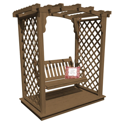 Heritage Lawncraft Newberry Wooden Garden Arbor With Swing