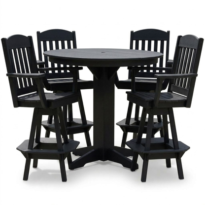 Keystone Amish Co. Classic 5-Piece Poly Round Bar-Height Dining Set