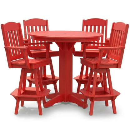 Keystone Amish Co. Classic 5-Piece Poly Round Bar-Height Dining Set