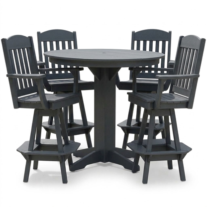 Keystone Amish Co. Classic 5-Piece Poly Round Bar-Height Dining Set