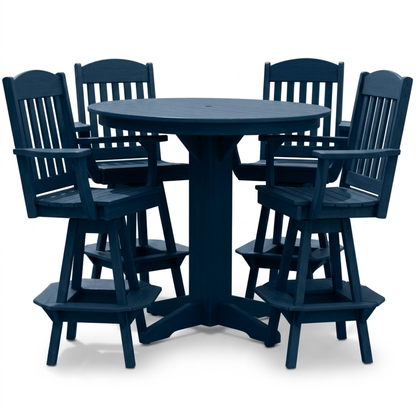 Keystone Amish Co. Classic 5-Piece Poly Round Bar-Height Dining Set