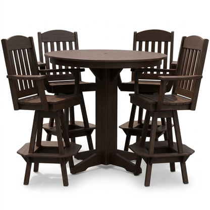 Keystone Amish Co. Classic 5-Piece Poly Round Bar-Height Dining Set
