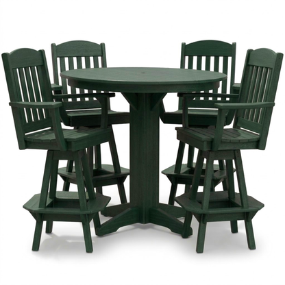 Keystone Amish Co. Classic 5-Piece Poly Round Bar-Height Dining Set