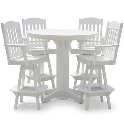 Keystone Amish Co. Classic 5-Piece Poly Round Bar-Height Dining Set