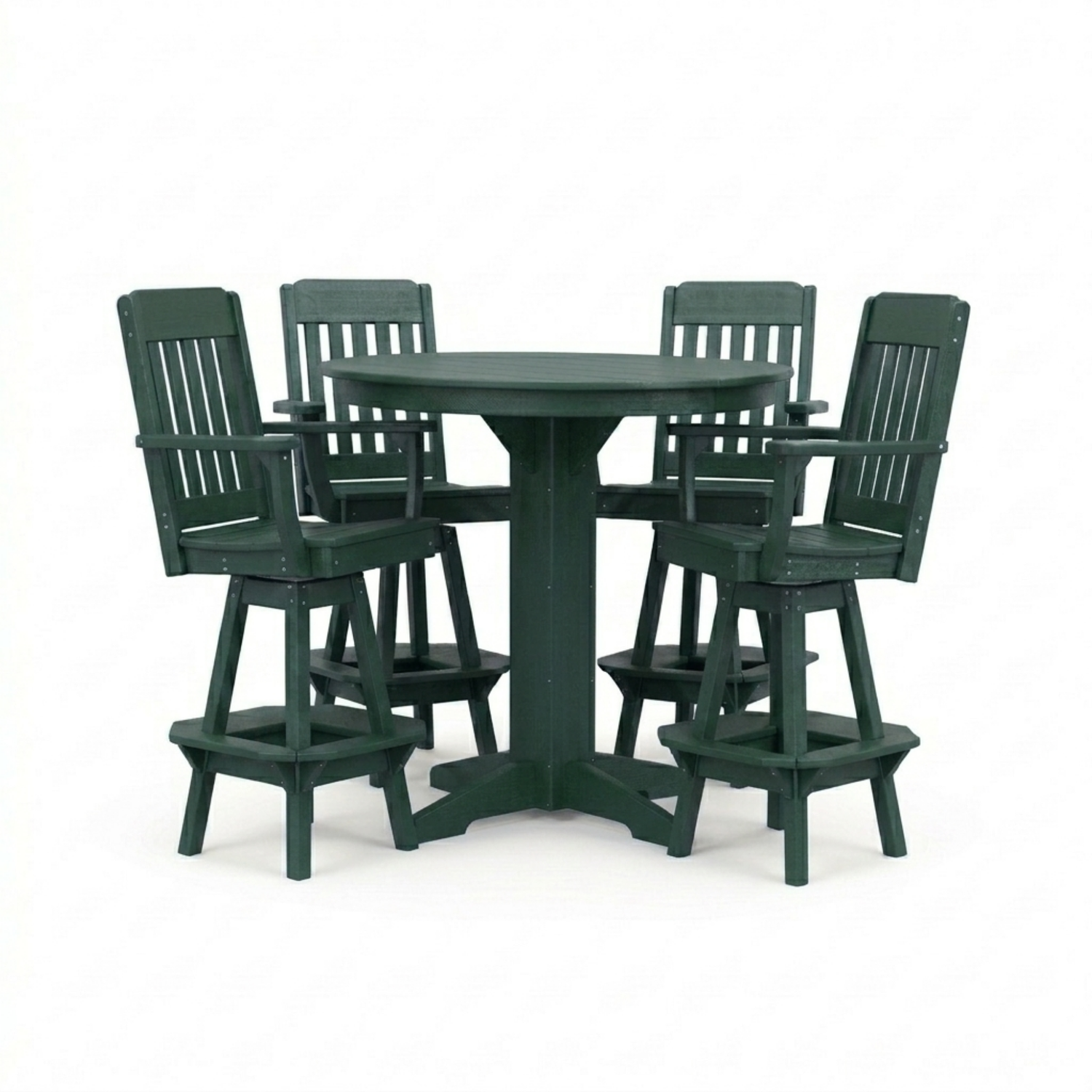 Keystone Amish Co. Traditional 5-Piece Bar Poly Dining Set with Round Table