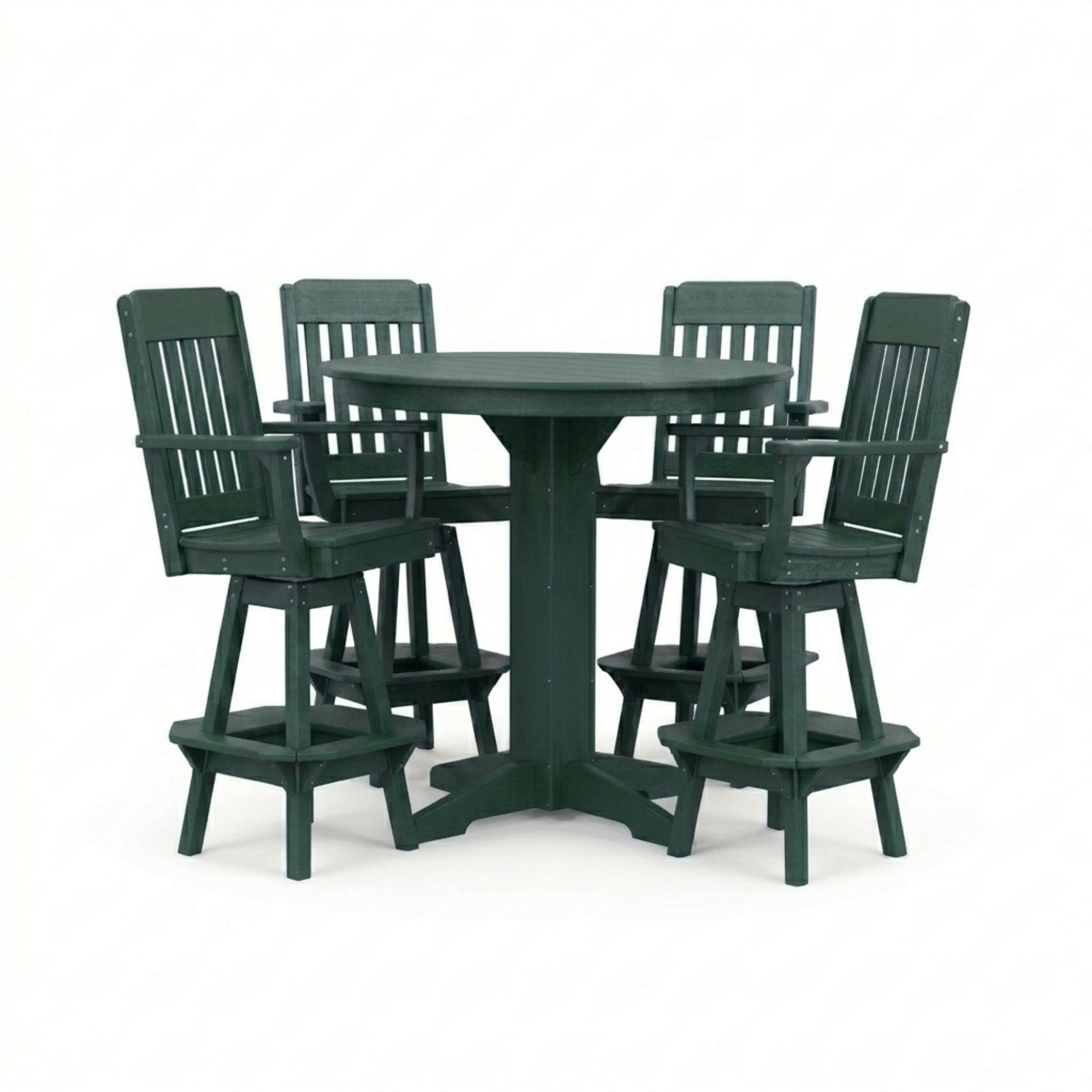 Keystone Amish Co. Traditional 5-Piece Bar Poly Dining Set with Round Table