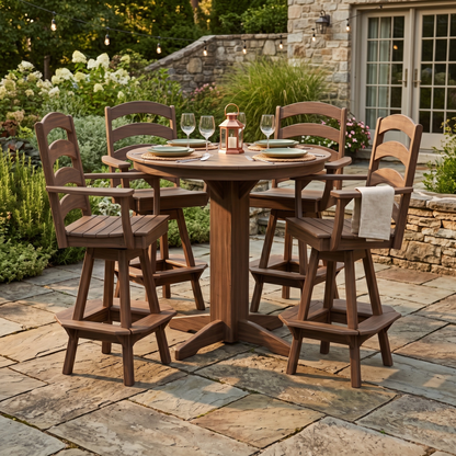 Keystone Amish Co. Josie 5-Piece Poly Bar Dining Set with Round Table
